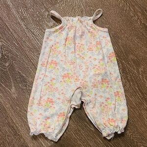 Laura Ashley Floral Romper - Pink, Orange, and White